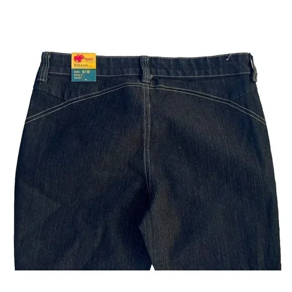 City Girl Ladies Black Denim Cropped Capri Jeans - Picture 3 of 14